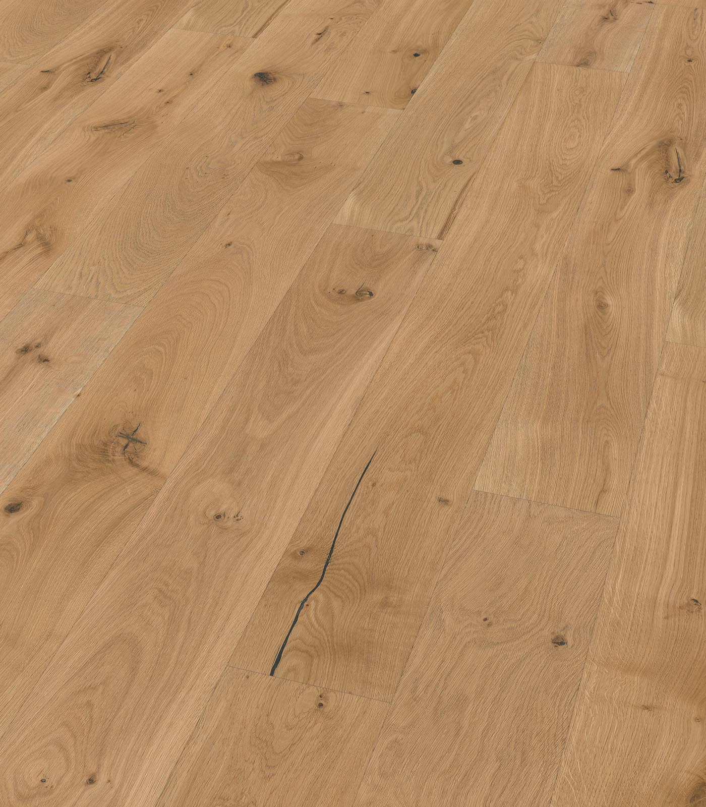 Annapurna blonde wide plank hardwood — angle view