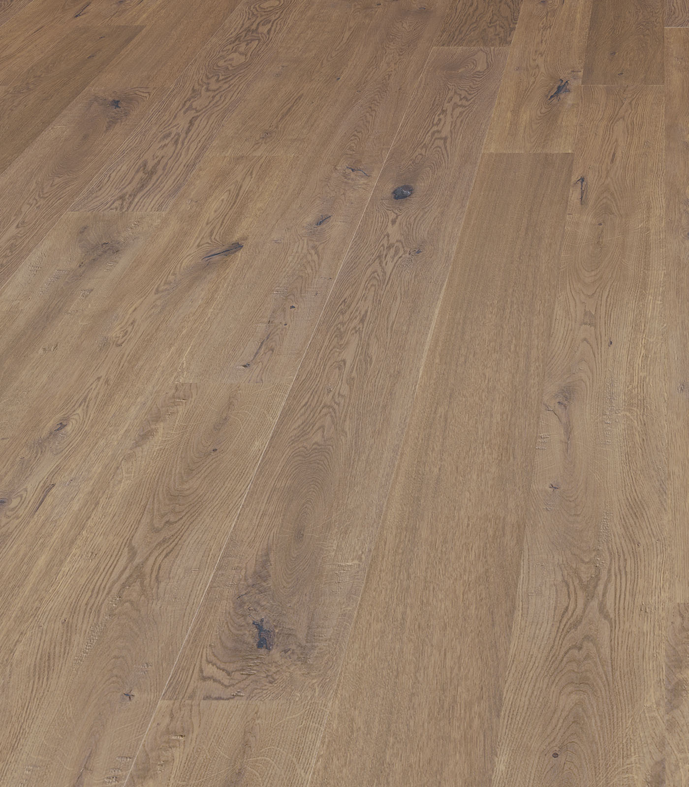 Rossel light brown wide plank hardwood — angle view