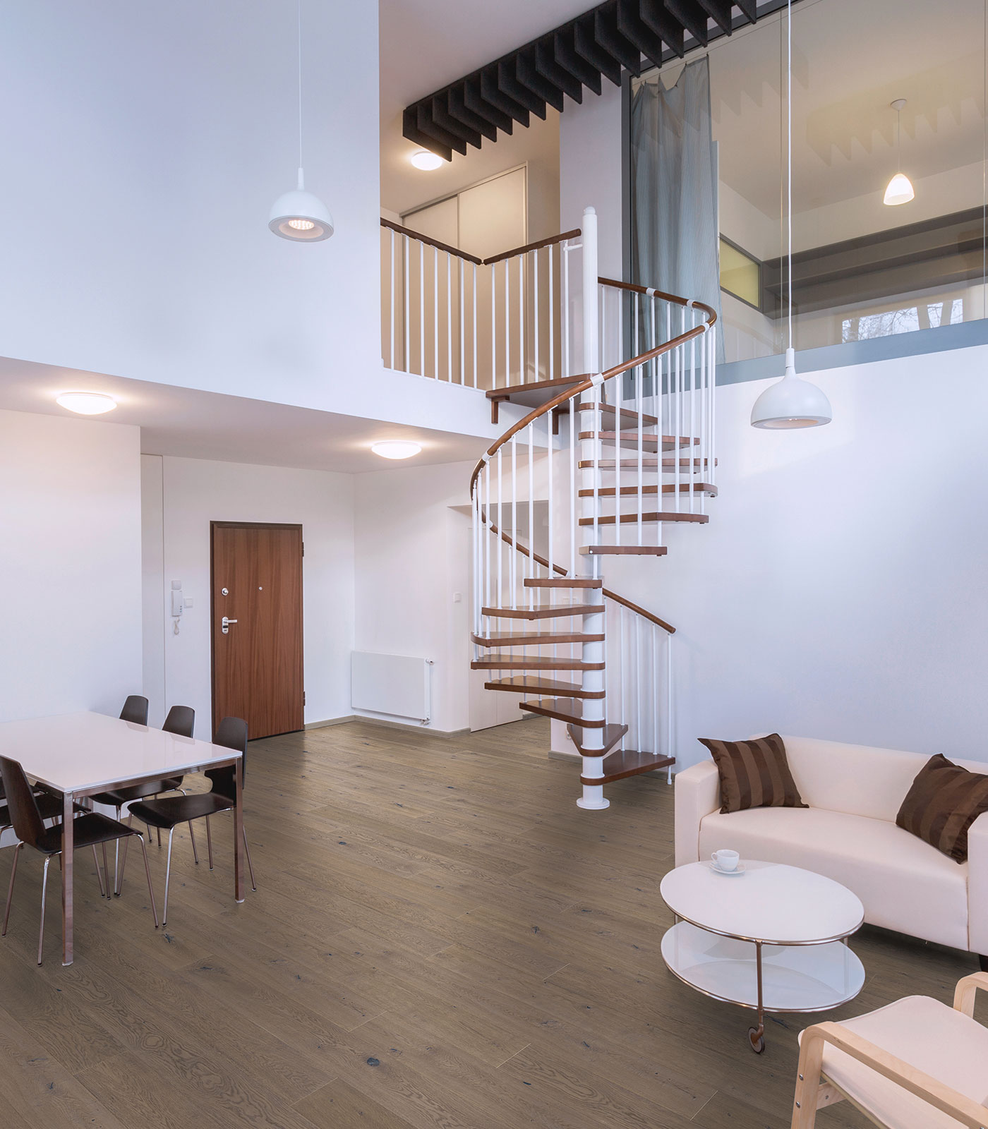Rossel light brown wide plank hardwood — room view