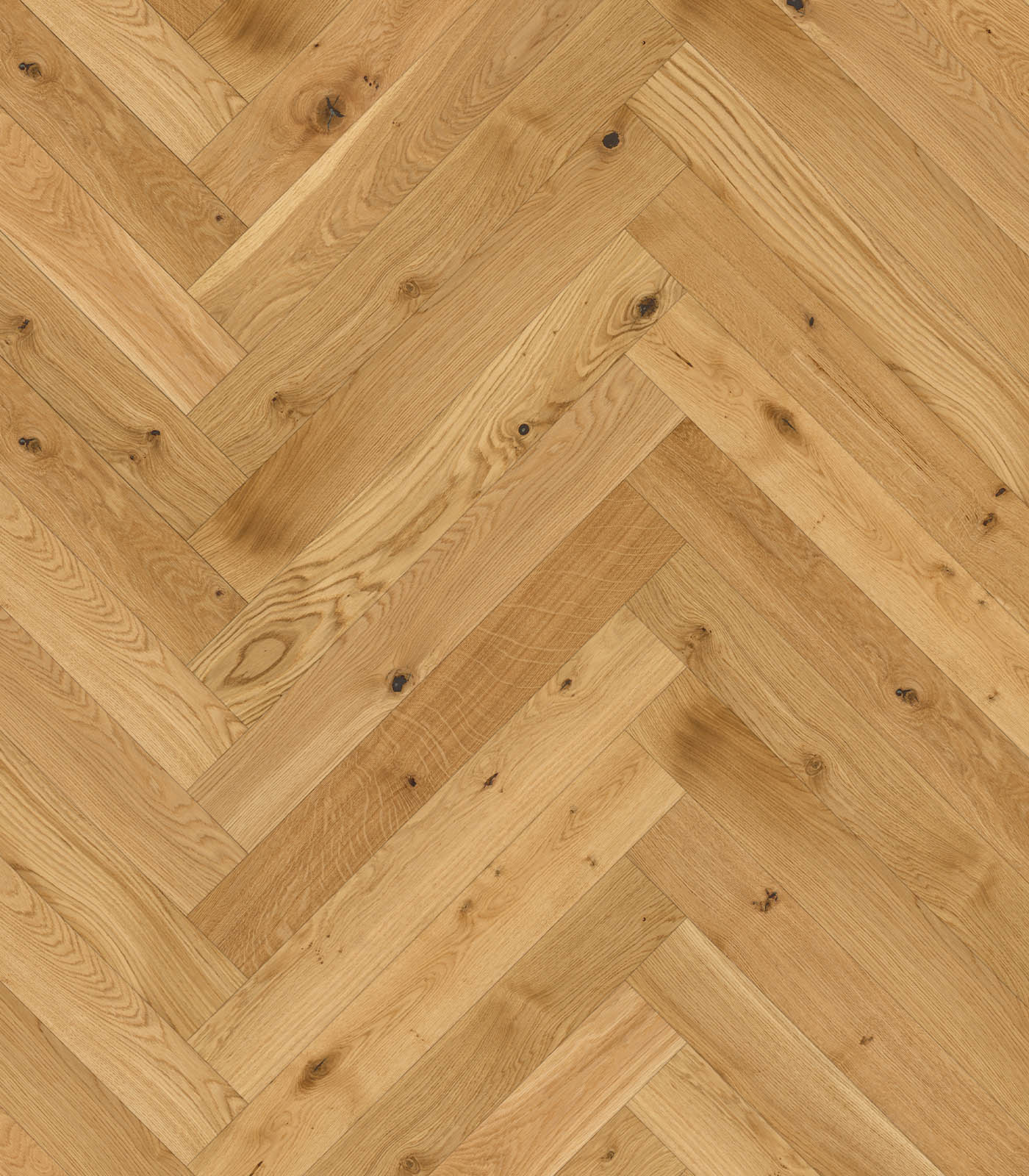 Herringbone Oak Rustic blonde wide plank hardwood — flat view