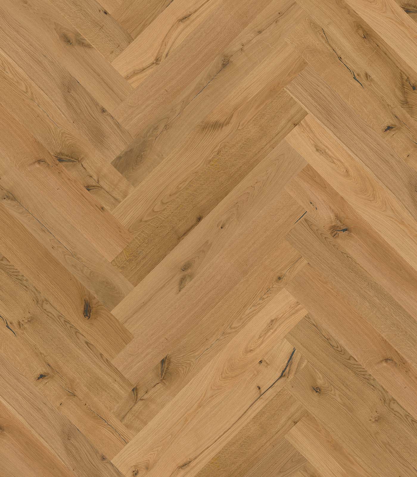 Herringbone Oak Variante blonde wide plank hardwood — flat view
