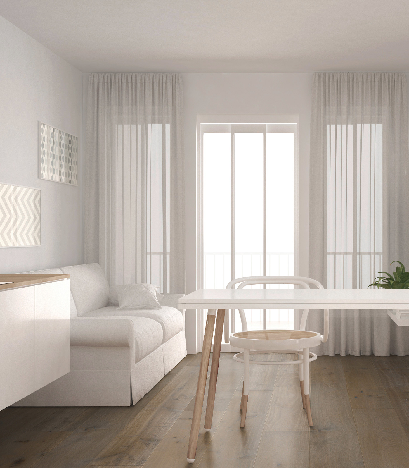 Biarritz warm grey wide plank hardwood — room view