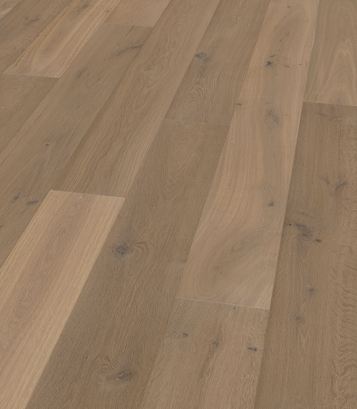 Majorca light brown wide plank hardwood — angle view