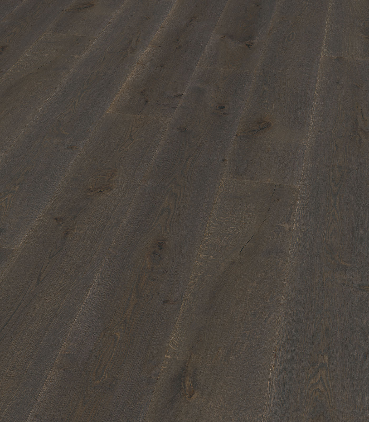 Travemunde dark wide plank hardwood — angle view