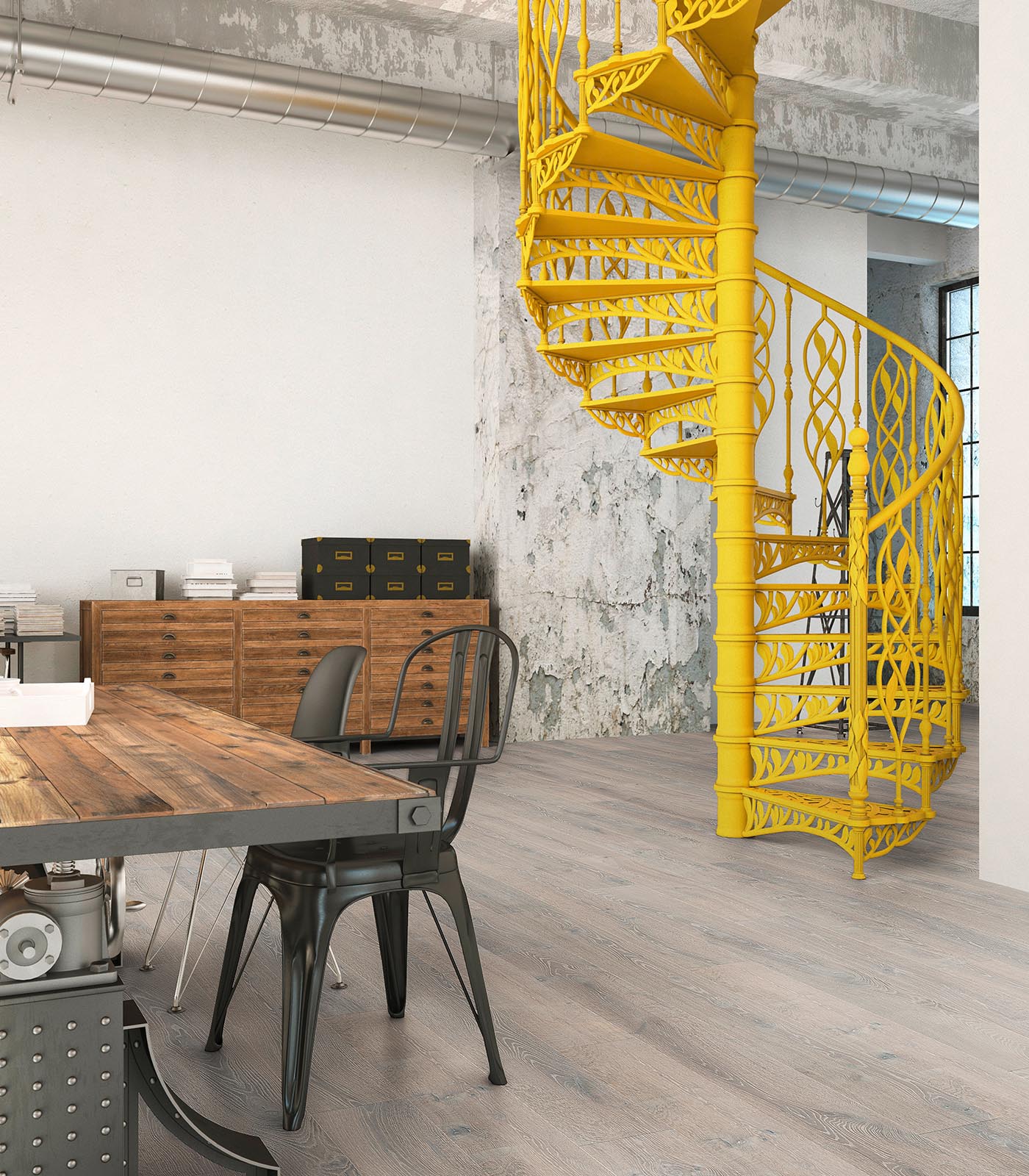 Uluwatu Brushed cold grey wide plank hardwood — room view